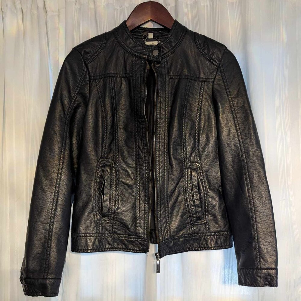 Edgy Faux Leather Jacket by JouJou